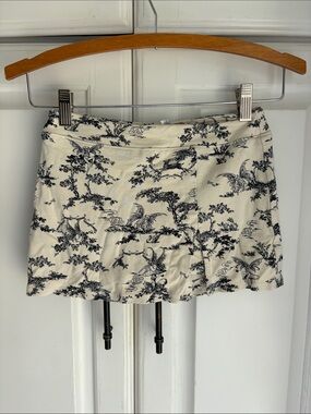 Urban Outfitters Black & Cream Printed Mini Skort